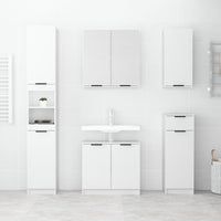 Thumbnail for Badschrank Hochglanz-Weiß 32x34x188,5 cm Holzwerkstoff