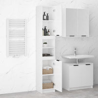 Thumbnail for Badschrank Hochglanz-Weiß 32x34x188,5 cm Holzwerkstoff