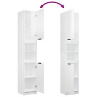 Thumbnail for Badschrank Hochglanz-Weiß 32x34x188,5 cm Holzwerkstoff