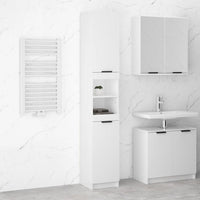 Thumbnail for Badschrank Hochglanz-Weiß 32x34x188,5 cm Holzwerkstoff