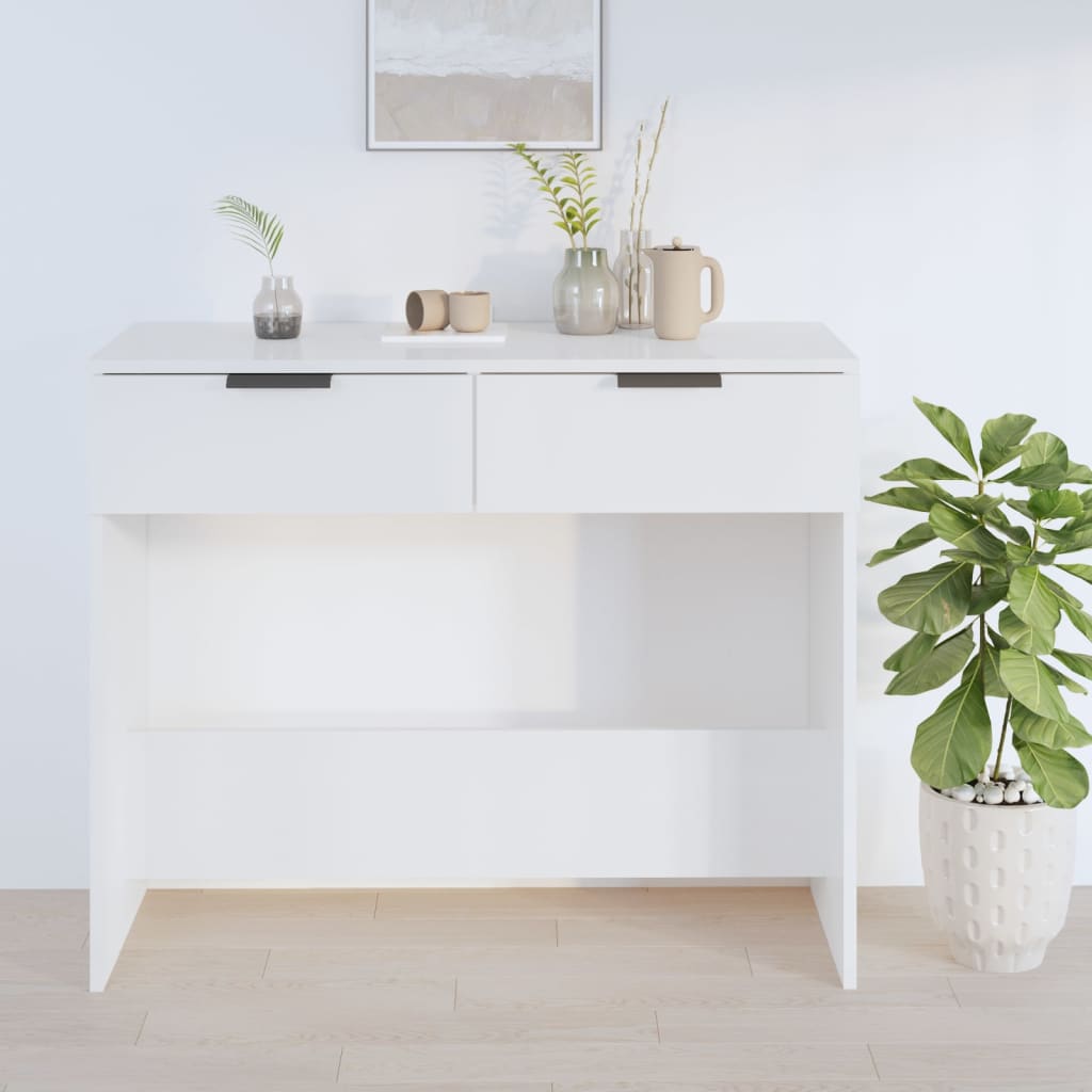 Konsolentisch Hochglanz-Weiß 90x36x75 cm Holzwerkstoff