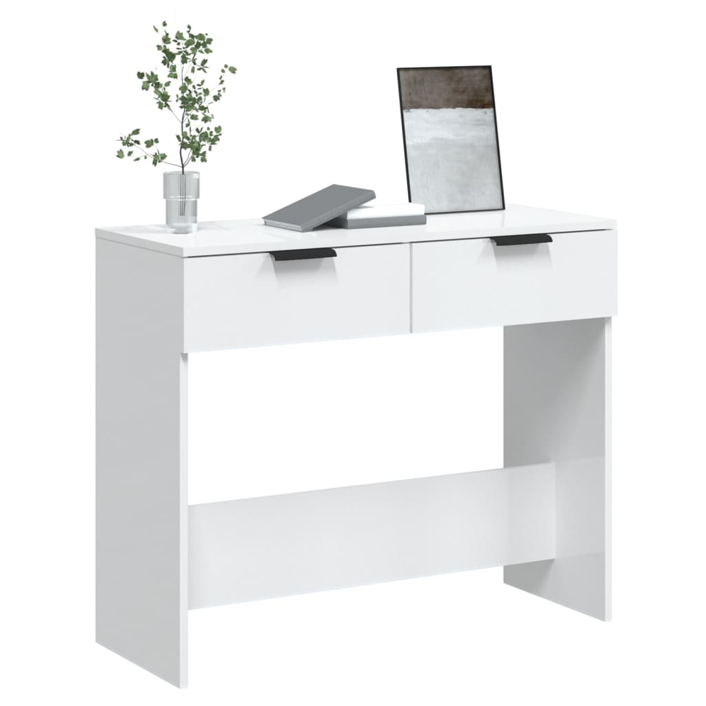 Konsolentisch Hochglanz-Weiß 90x36x75 cm Holzwerkstoff