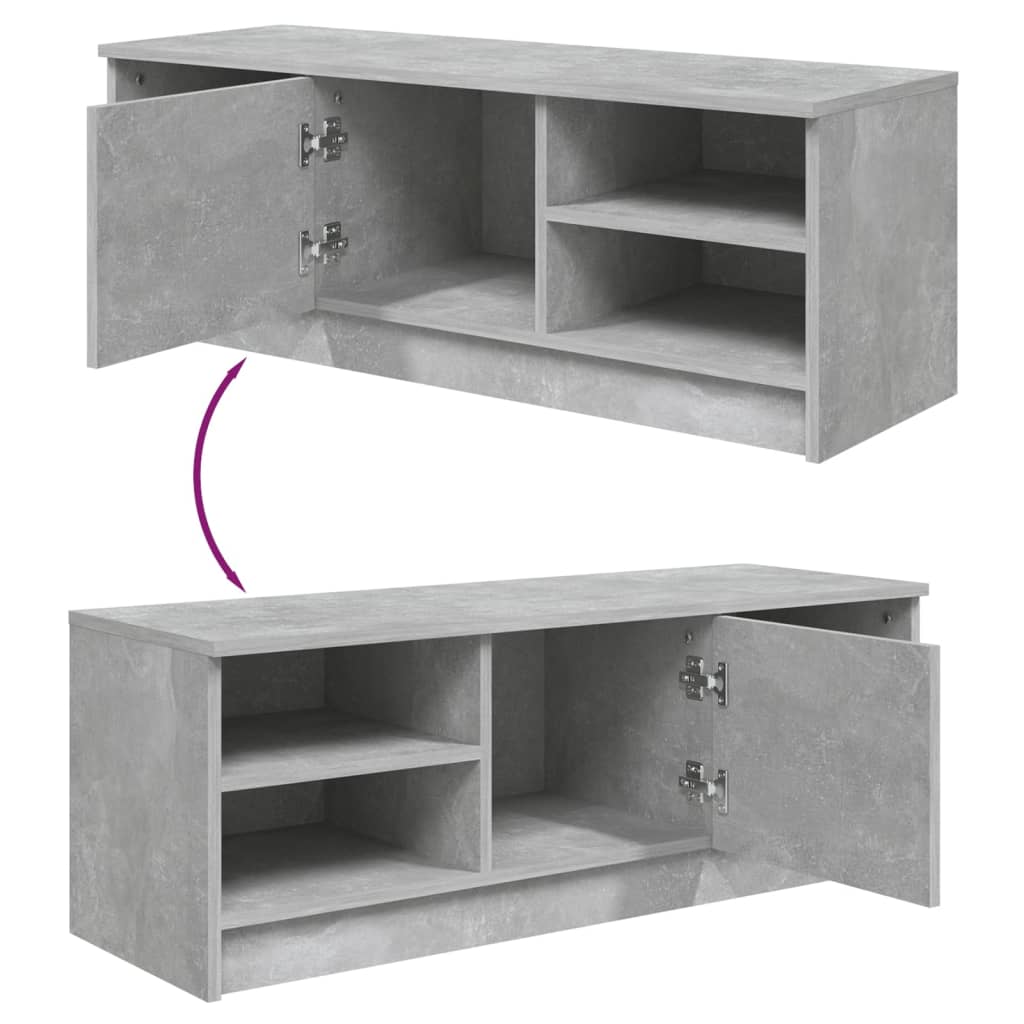 TV-Schrank Betongrau 102x35x36,5 cm Holzwerkstoff