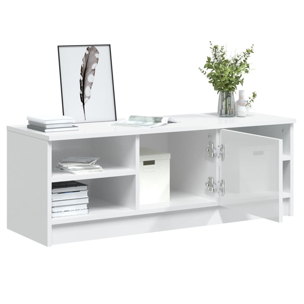 TV-Schrank Hochglanz-Weiß 102x35x36,5 cm Holzwerkstoff