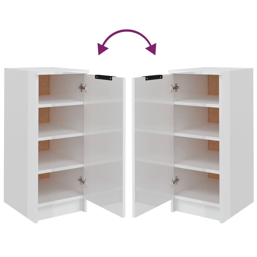 Schuhschrank Hochglanz-Weiß 30x35x70 cm Holzwerkstoff