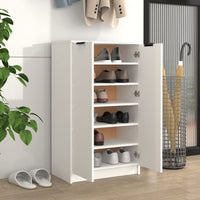 Thumbnail for Schuhschrank Weiß 59x35x100 cm Holzwerkstoff