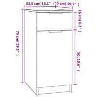 Thumbnail for Büroschrank Schwarz 33,5x50x75 cm Holzwerkstoff