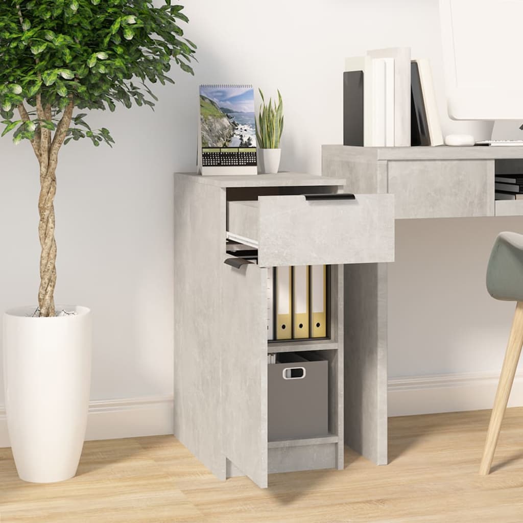 Schreibtischschrank Betongrau 33,5x50x75 cm Holzwerkstoff