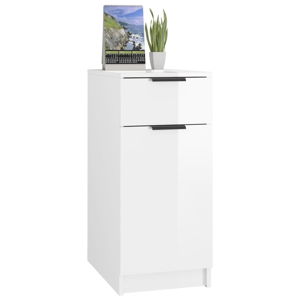Schreibtischschrank Hochglanz-Weiß 33,5x50x75 cm Holzwerkstoff