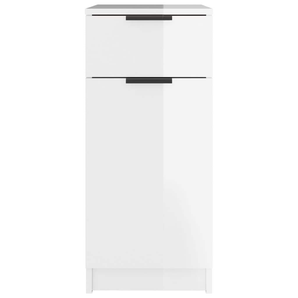 Schreibtischschrank Hochglanz-Weiß 33,5x50x75 cm Holzwerkstoff