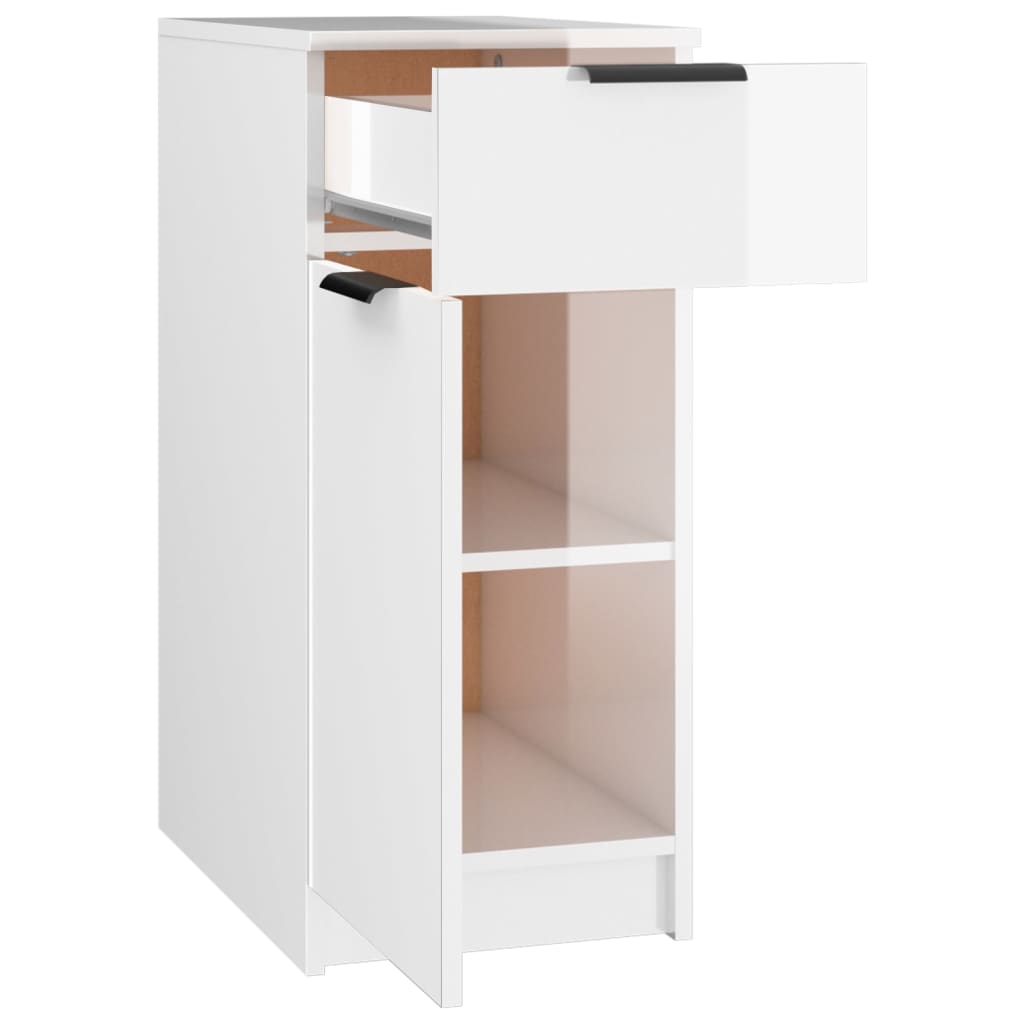 Schreibtischschrank Hochglanz-Weiß 33,5x50x75 cm Holzwerkstoff