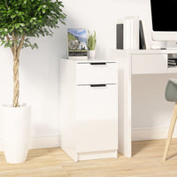 Thumbnail for Schreibtischschrank Hochglanz-Weiß 33,5x50x75 cm Holzwerkstoff