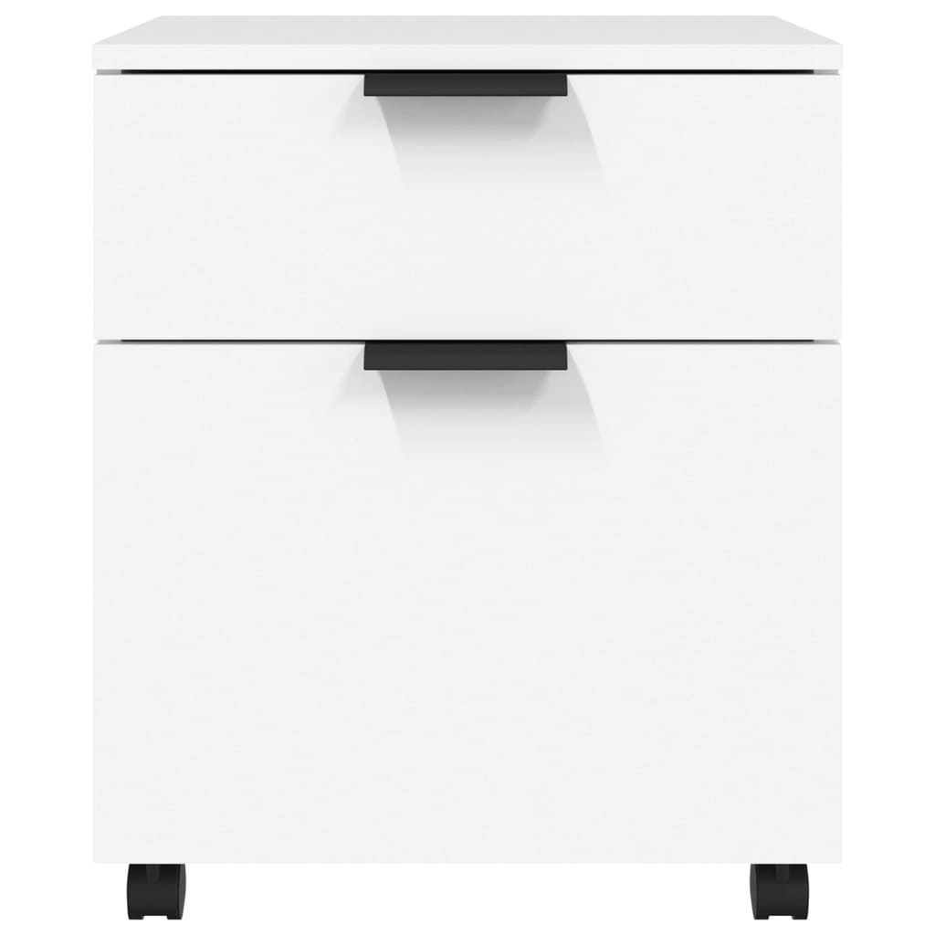 Mobiler Aktenschrank mit Rollen Weiß 45x38x54 cm Holzwerkstoff
