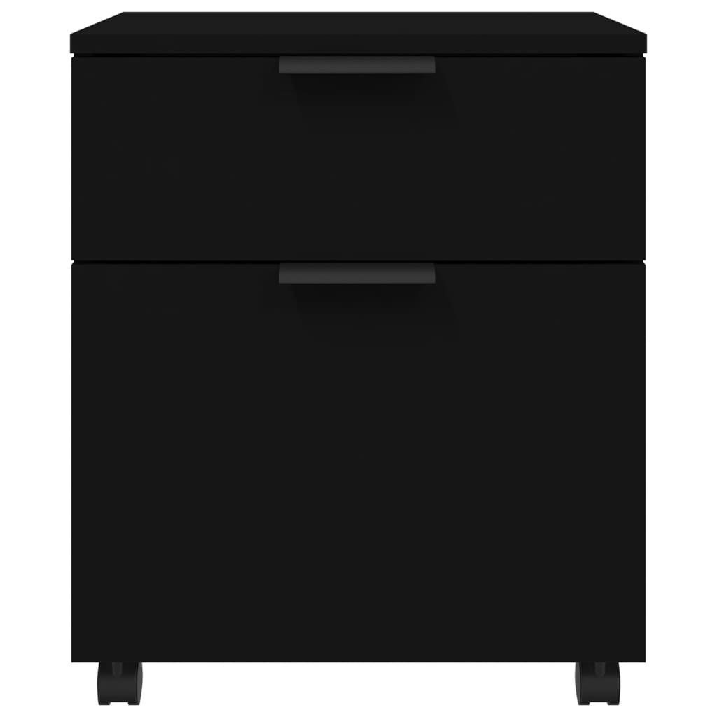 Mobiler Aktenschrank mit Rollen Schwarz 45x38x54 cm