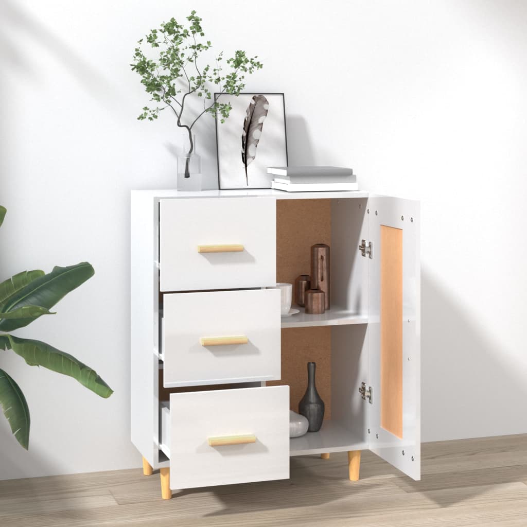 Sideboard Hochglanz-Weiß 69,5x34x90 cm Holzwerkstoff