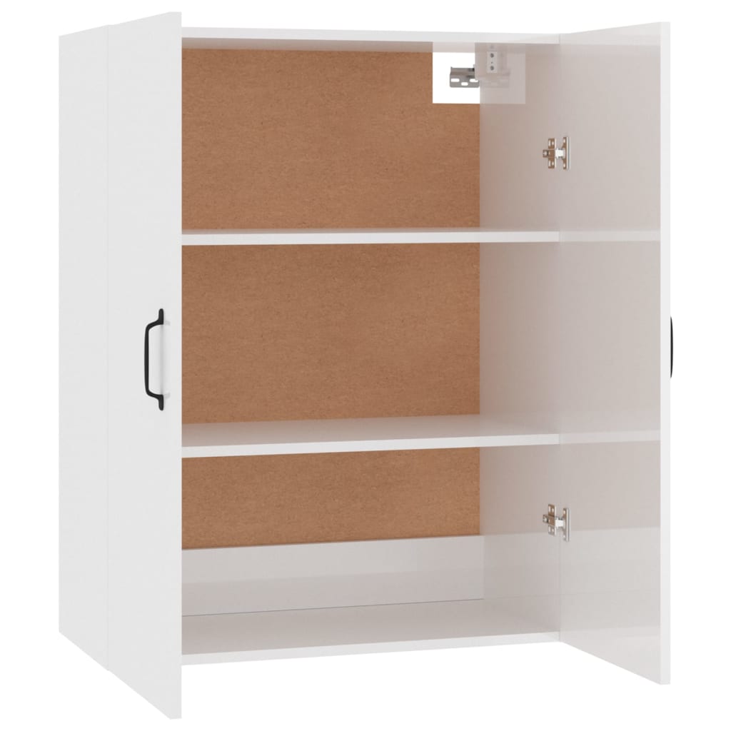 Hängeschrank Hochglanz-Weiß 69,5x34x90 cm Holzwerkstoff