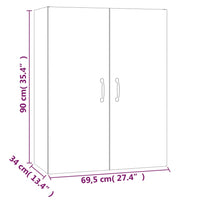 Thumbnail for Hängeschrank Hochglanz-Weiß 69,5x34x90 cm Holzwerkstoff