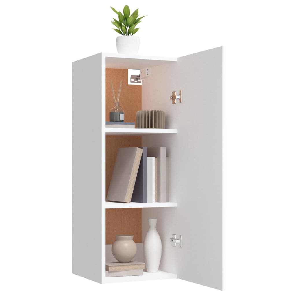 Wandschrank Weiß 34,5x34x90 cm Holzwerkstoff