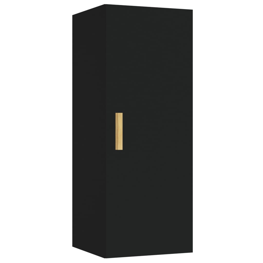 Wandschrank Schwarz 34,5x34x90 cm Holzwerkstoff