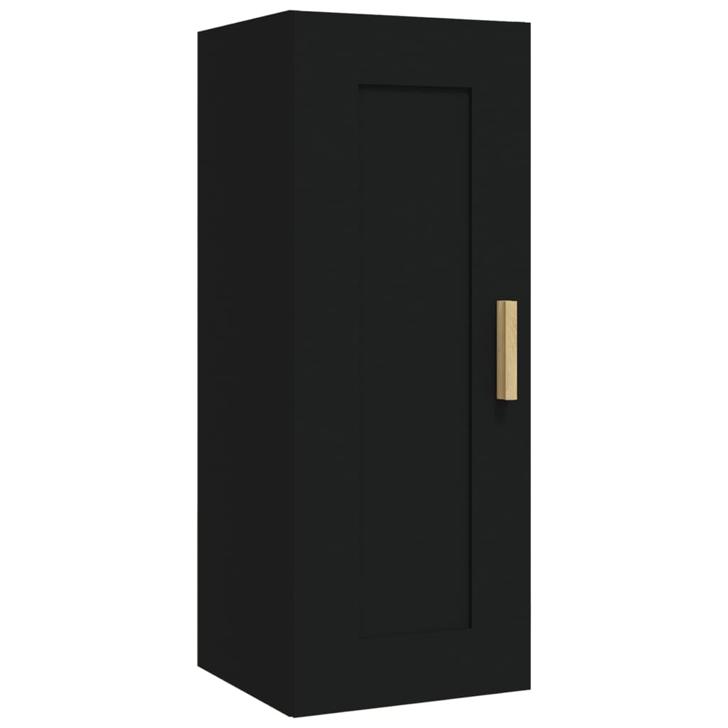 Wandschrank Schwarz 35x34x90 cm Holzwerkstoff