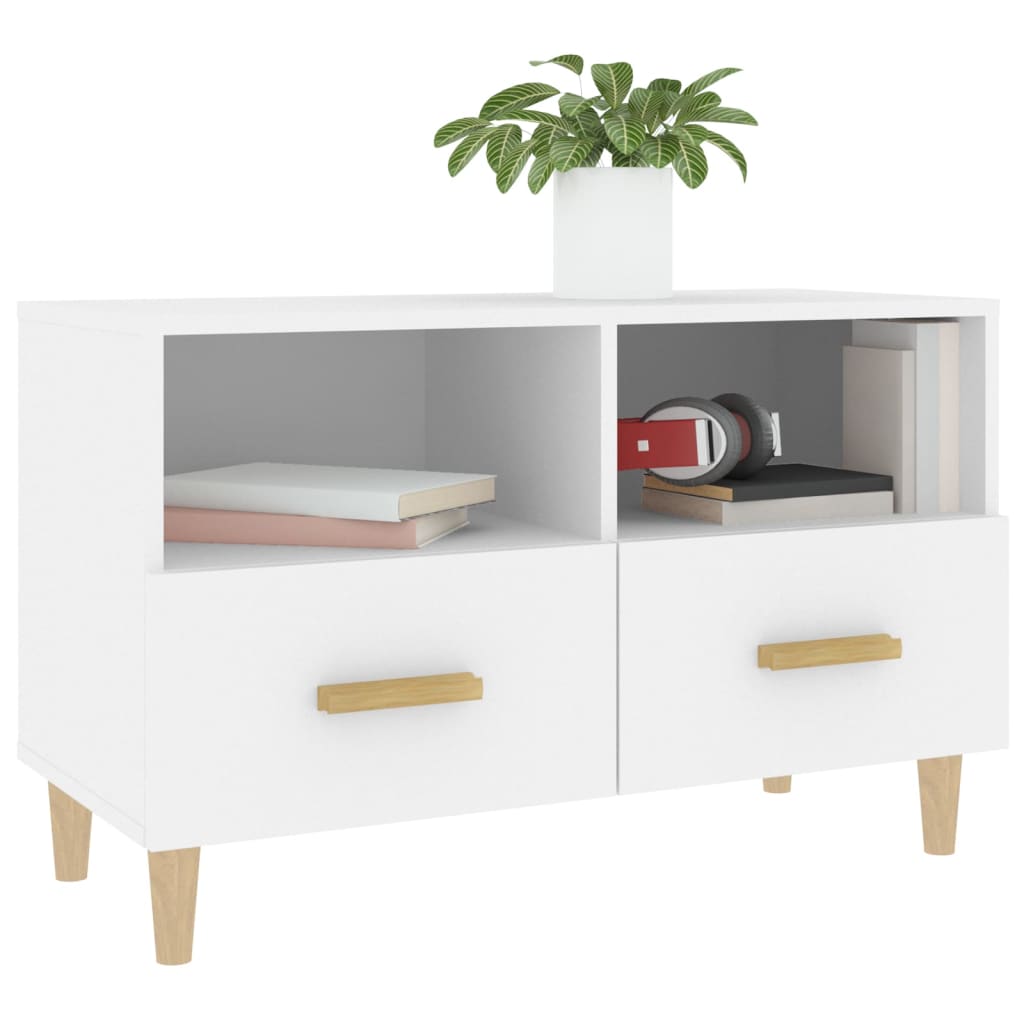 TV-Schrank Weiß 80x36x50 cm Holzwerkstoff