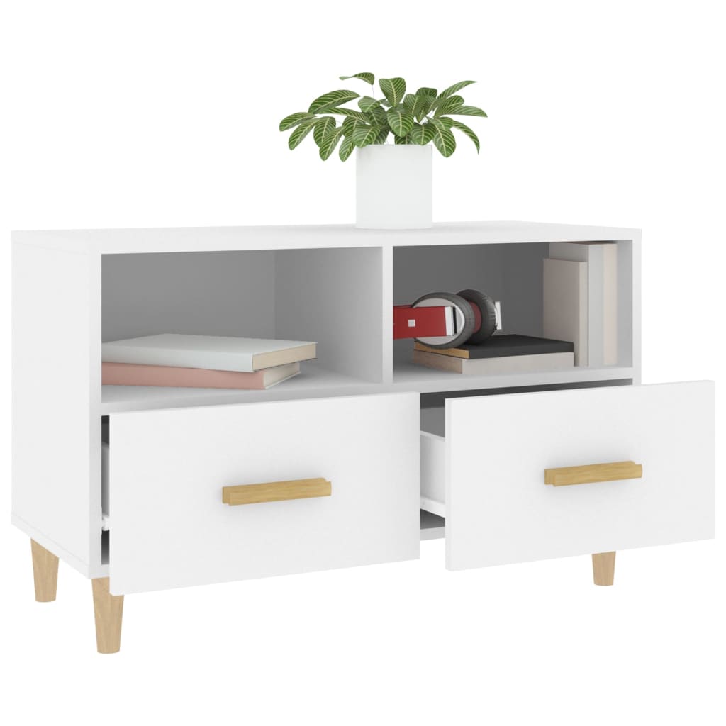 TV-Schrank Weiß 80x36x50 cm Holzwerkstoff