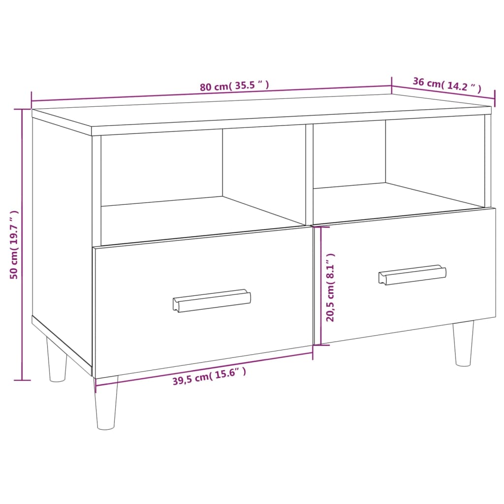 TV-Schrank Sonoma-Eiche 80x36x50 cm Holzwerkstoff