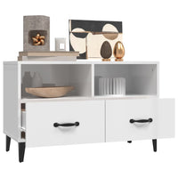 Thumbnail for vidaXL TV-Schrank Hochglanz-Weiß 80x36x50 cm Holzwerkstoff