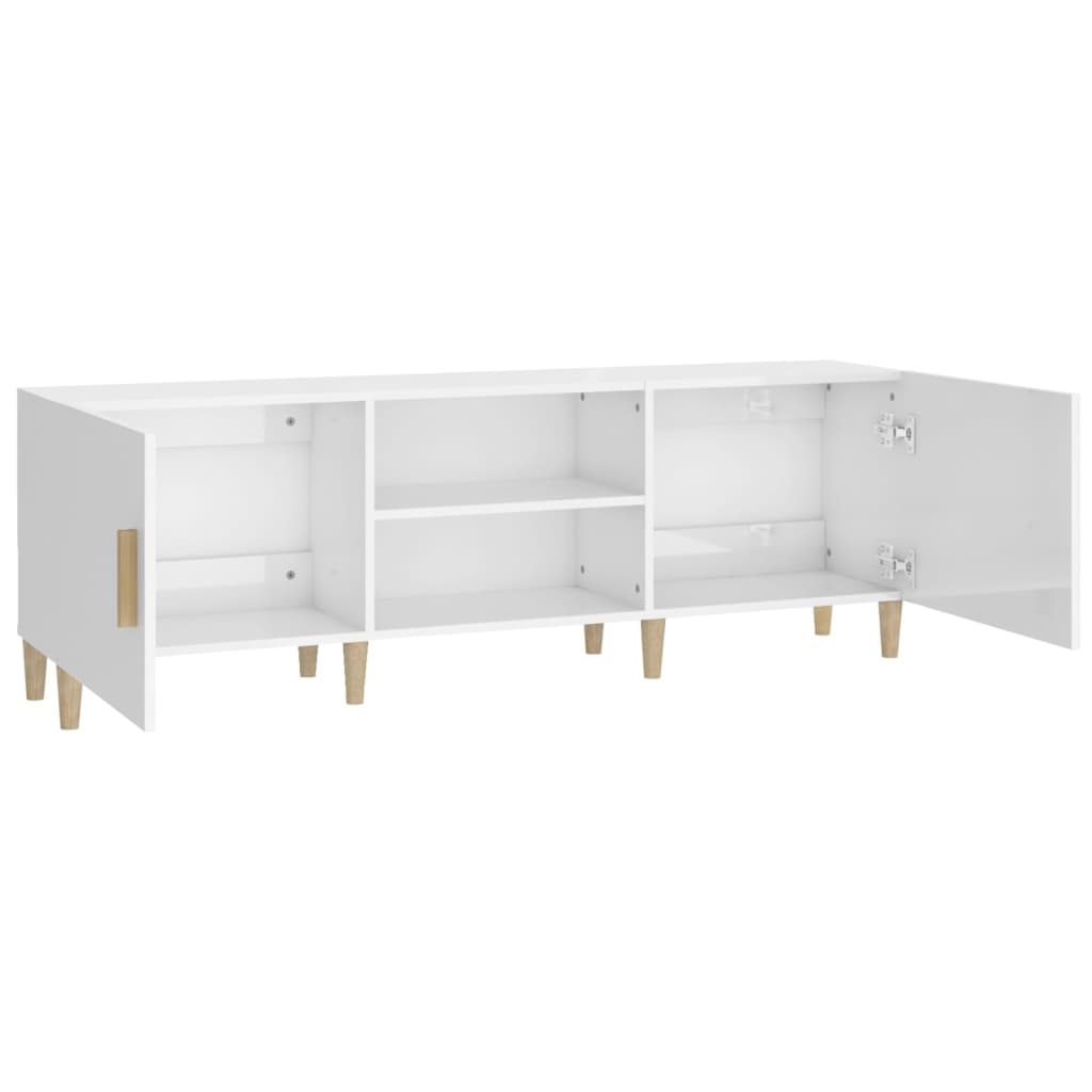 TV-Schrank Hochglanz-Weiß 150x30x50 cm Holzwerkstoff