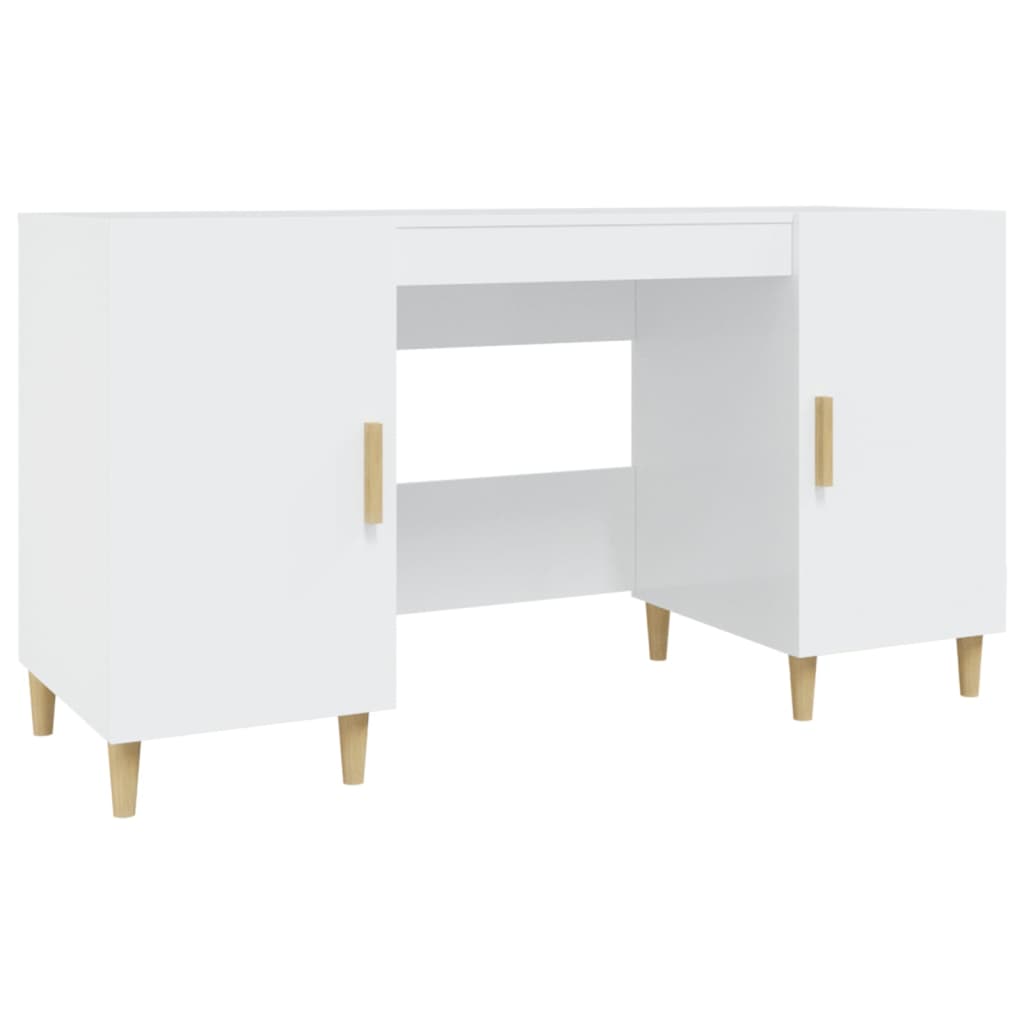 Schreibtisch Hochglanz-Weiß 140x50x75 cm Holzwerkstoff