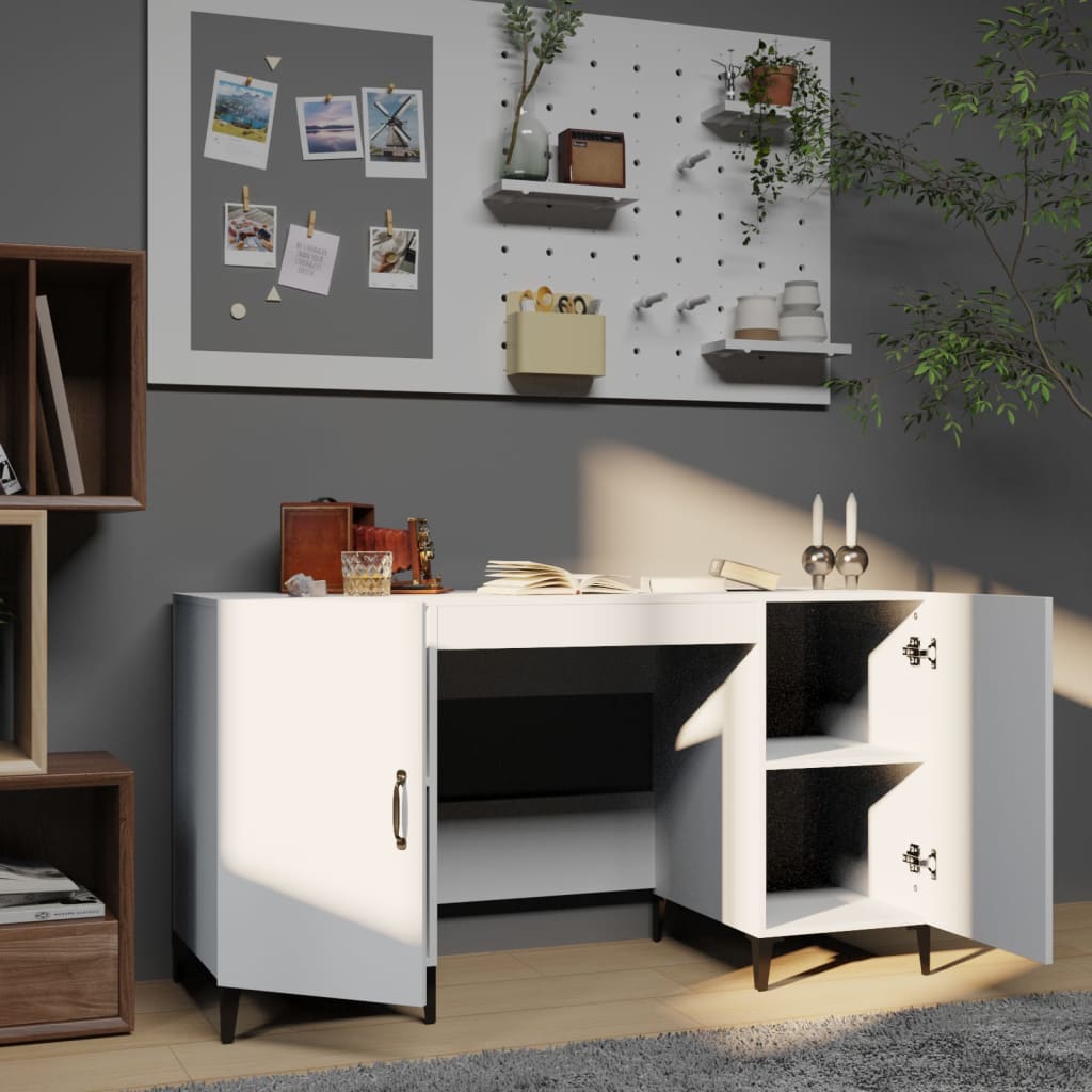 Schreibtisch Weiß 140x50x75 cm Holzwerkstoff