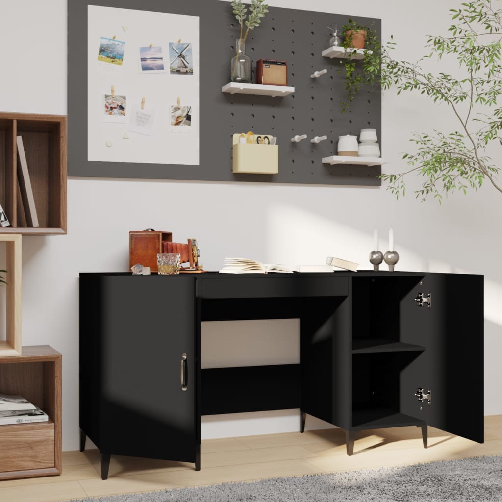 Schreibtisch Schwarz 140x50x75 cm Holzwerkstoff