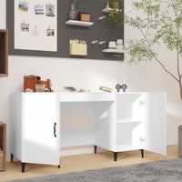 Thumbnail for Schreibtisch Hochglanz-Weiß 140x50x75 cm Holzwerkstoff