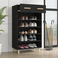 Thumbnail for Schuhschrank Schwarz 60x35x105 cm Holzwerkstoff