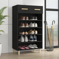 Thumbnail for Schuhschrank Schwarz 60x35x105 cm Holzwerkstoff