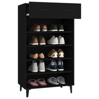 Thumbnail for Schuhschrank Schwarz 60x35x105 cm Holzwerkstoff