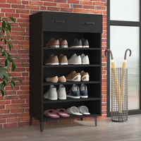 Thumbnail for Schuhschrank Schwarz 60x35x105 cm Holzwerkstoff