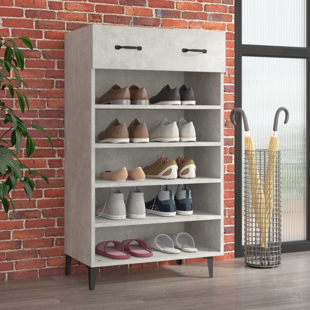 Schuhschrank Betongrau 60x35x105 cm Holzwerkstoff