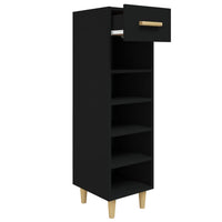 Thumbnail for Schuhschrank Schwarz 30x35x105 cm Holzwerkstoff