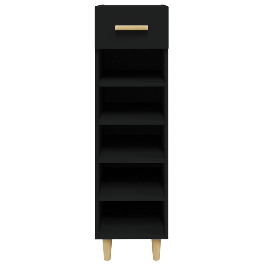 Schuhschrank Schwarz 30x35x105 cm Holzwerkstoff