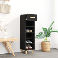 Thumbnail for Schuhschrank Schwarz 30x35x105 cm Holzwerkstoff