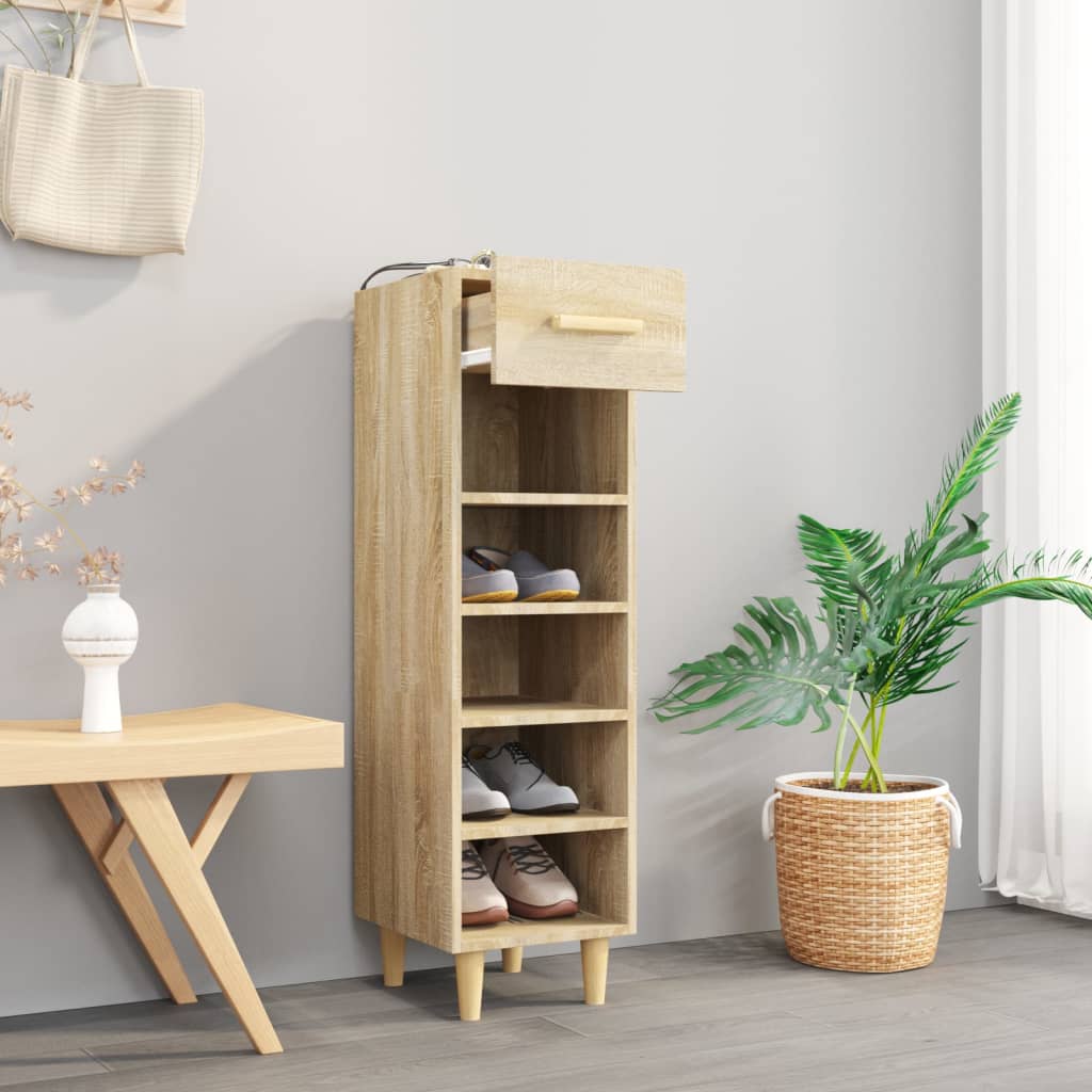 Schuhschrank Sonoma-Eiche 30x35x105 cm Holzwerkstoff