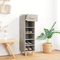 Thumbnail for Schuhschrank Betongrau 30x35x105 cm Holzwerkstoff