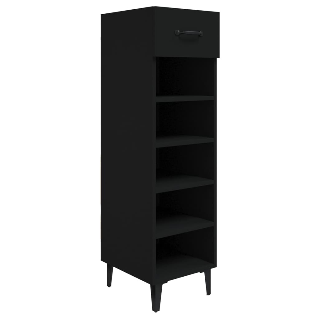 Schuhschrank Schwarz 30x35x105 cm Holzwerkstoff