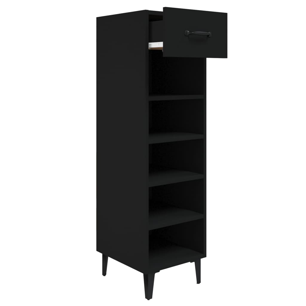 Schuhschrank Schwarz 30x35x105 cm Holzwerkstoff