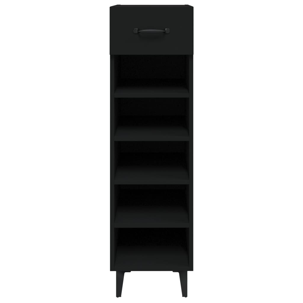 Schuhschrank Schwarz 30x35x105 cm Holzwerkstoff