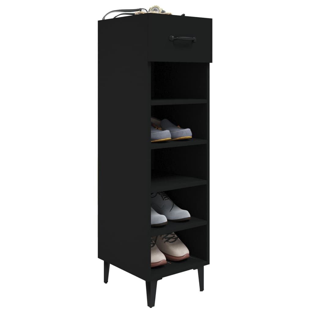 Schuhschrank Schwarz 30x35x105 cm Holzwerkstoff