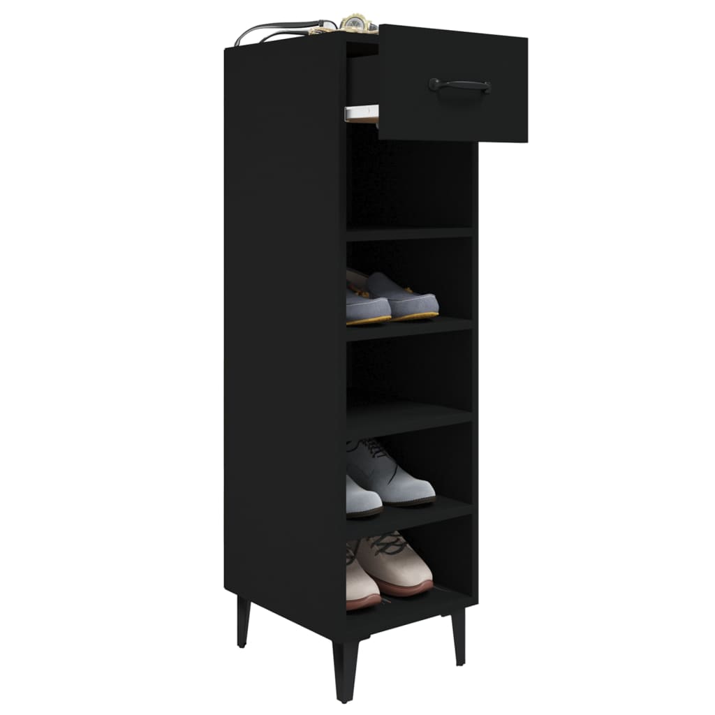 Schuhschrank Schwarz 30x35x105 cm Holzwerkstoff