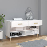 Thumbnail for Schuhschrank Weiß 102x35x55 cm Holzwerkstoff