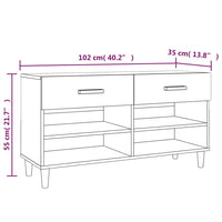Thumbnail for Schuhschrank Weiß 102x35x55 cm Holzwerkstoff